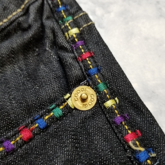 COOGI 9/10 Straight leg black jeans embroidered - Picture 11 of 15